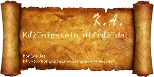 Königstein Alfréda névjegykártya